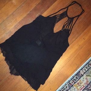 Black chiffon and studs top from Urban Outfitters